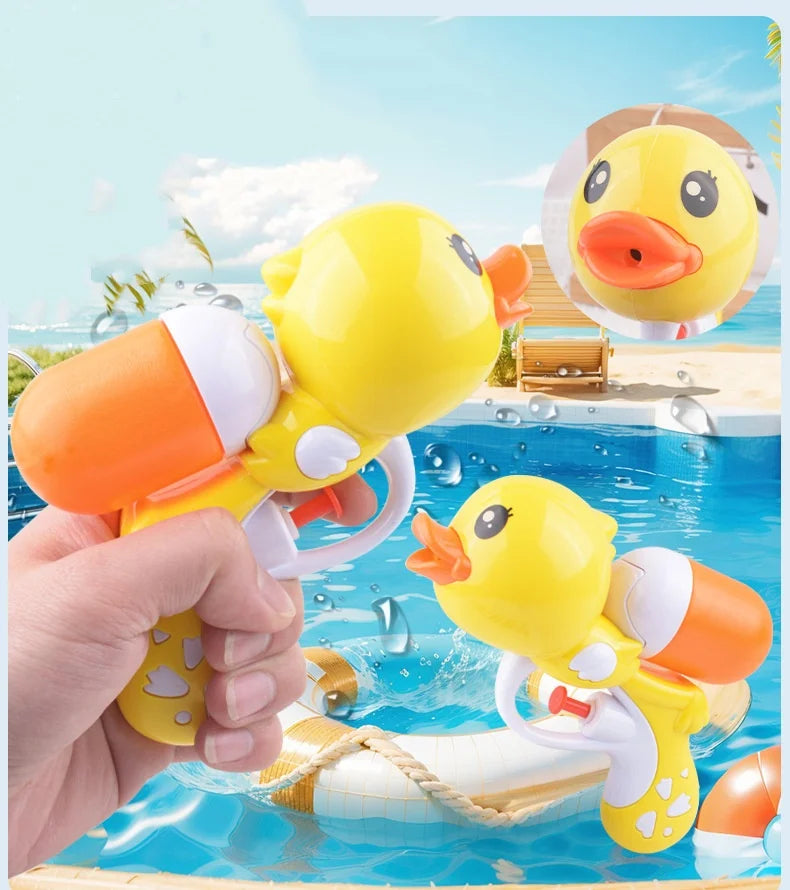 Cute Yellow Duck Water Gun Toy Cartoon Water Blaster for Kids Summer Outdoor Beach Pool Party Water Fight Games