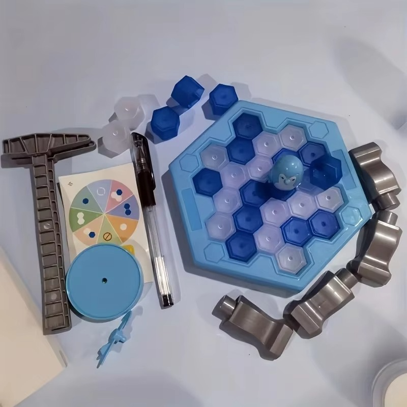 Save The Penguin Ice Tapping Rescue Game, Penguin Trap Board Game with Ice Blocks, Hammer & Spinner, Portable Family Tabletop Game for Kids, Travel, Camping, Game Night & Birthday Parties