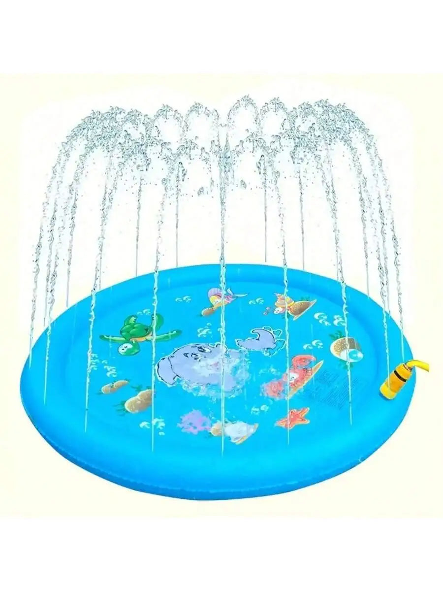 Splash Pad for Dogs & Kids - Anti-Slip Dog Pool for Large Dogs, 0.58 mm Thickened Durable Outdoor Water Play Mat, Summer Sprinkler Toy for Backyard