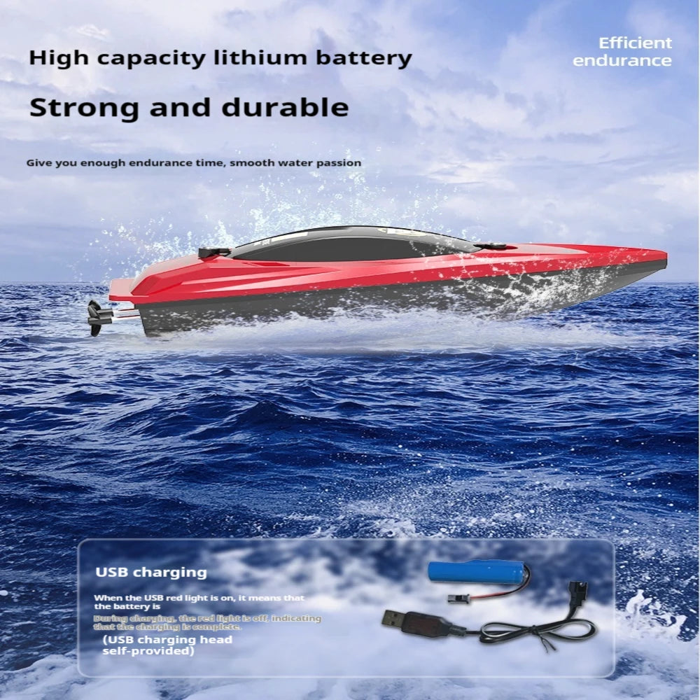 Remote Control Boat for Kids and Adults, 25 KPH Fast RC Speed Boats with 700mAh Battery, Ideal Waterproof Toy Boats for Lakes & Pools
