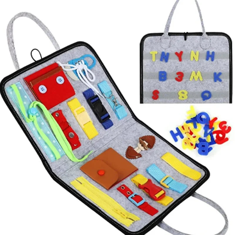 Toddler Busy Board Montessori Toys for Boys, Sensory Book Educational Activities for Learning Fine Motor Skills, Birthday Gifts for Boys Toddlers