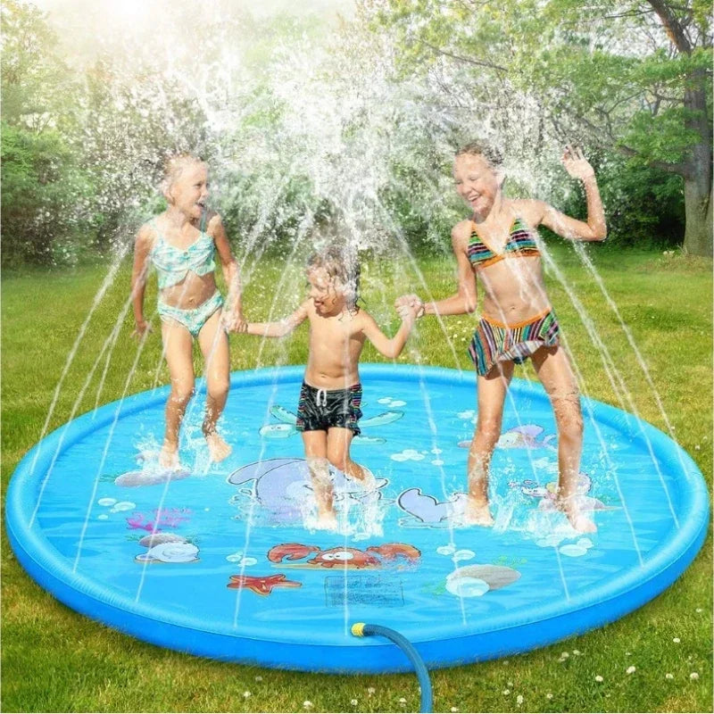 Non-Slip Splash Pad Sprinkler - Outdoor Water Toys Play Mat for Toddlers Kids Dogs, Outside Thickened Sprinkler Pool Party Durable Backyard Fountain for Girls Boys Pets