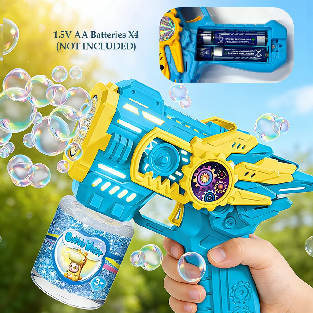 Bubble Gun Toys for 3+ Year Old Kids Boys Girls, Automatic Bubble Machine with Bubble Solution, Summer Outdoor Kids Toys for Ages 3-4,4-6,5-7, Birthday Party Gifts for 3 4 5 6 7 8 Year Old