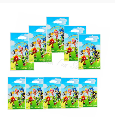 Sonic the Hedgehog Birthday Party Gift Bags – Cartoon Candy Treat Bags for Kids, Sonic Theme Party Decorations & Supplies, Goodie Bags for Birthday, Baby Shower & Events