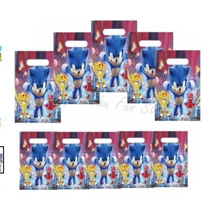 Sonic the Hedgehog Birthday Party Gift Bags – Cartoon Candy Treat Bags for Kids, Sonic Theme Party Decorations & Supplies, Goodie Bags for Birthday, Baby Shower & Events