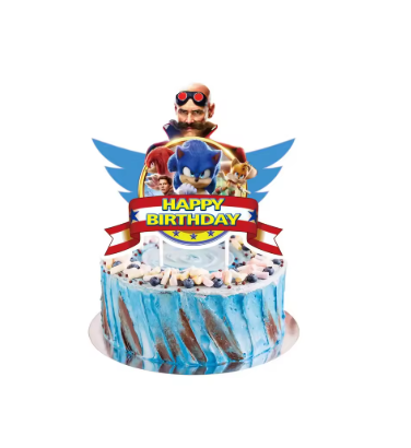 New Sonic the Hedgehog Birthday Party Decorations Set – Action Figure Toy with Paper Plates, Cups, Napkins, Tablecloth, Knife & Fork, Kids Party Supplies & Gifts