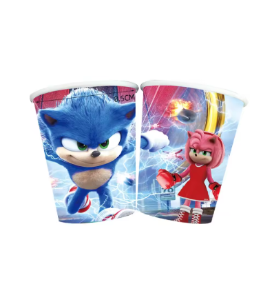 New Sonic the Hedgehog Birthday Party Decorations Set – Action Figure Toy with Paper Plates, Cups, Napkins, Tablecloth, Knife & Fork, Kids Party Supplies & Gifts