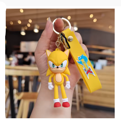 Cartoon Super Sonic Keychain – Game Character Hedgehog Action Doll Pendant, Creative Toy Keyring for School Bags, Backpacks & Keys, Gift for Boys