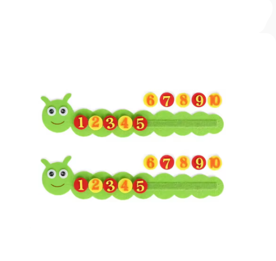 1/2PCS Caterpillar Number Puzzle Felt Toy – Montessori Mathematics Early Education Board, Ordering Numbers Cognition Learning Toy for Toddlers & Preschool Kids