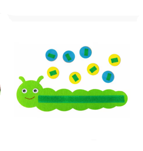 1/2PCS Caterpillar Number Puzzle Felt Toy – Montessori Mathematics Early Education Board, Ordering Numbers Cognition Learning Toy for Toddlers & Preschool Kids