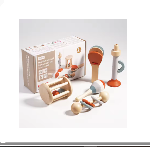 5PCS Baby Musical Instruments Set – Montessori Sensory Rattle Toys, Early Educational Music Toy Kit for Toddlers, Birthday Gift for Boys & Girls