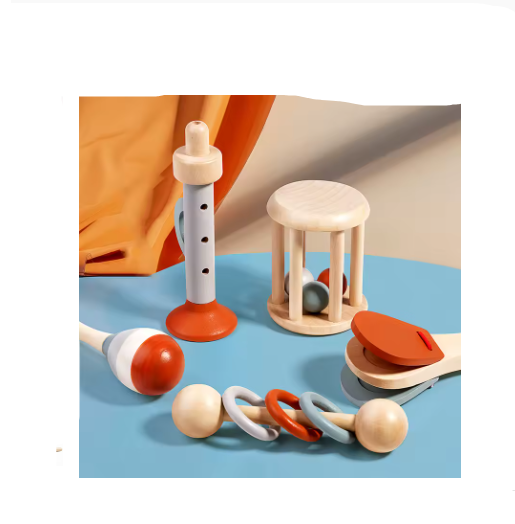 5PCS Baby Musical Instruments Set – Montessori Sensory Rattle Toys, Early Educational Music Toy Kit for Toddlers, Birthday Gift for Boys & Girls