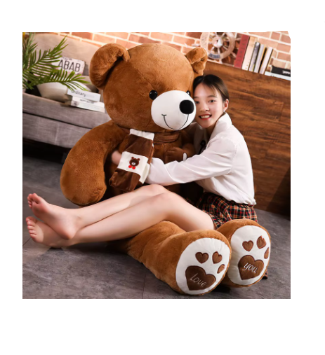 High Quality Teddy Bear Plush Toy with Scarf – Soft Stuffed Animal Doll Pillow, 4 Colors Cute Bear Gift for Kids, Babies & Loved Ones