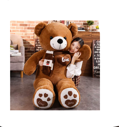 High Quality Teddy Bear Plush Toy with Scarf – Soft Stuffed Animal Doll Pillow, 4 Colors Cute Bear Gift for Kids, Babies & Loved Ones