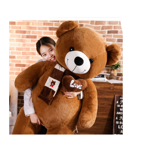 High Quality Teddy Bear Plush Toy with Scarf – Soft Stuffed Animal Doll Pillow, 4 Colors Cute Bear Gift for Kids, Babies & Loved Ones