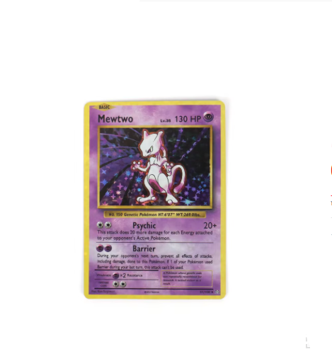 60/100PCS English Trading Cards Collection – 1996 Edition Shining Charizard Style, Pikachu & Mewtwo Collectible Game Cards for Kids