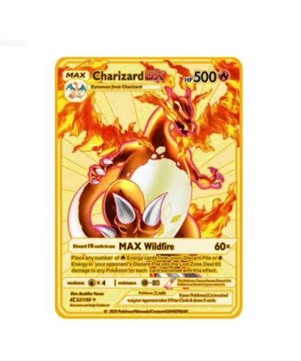 English Anime Monster Metal Trading Cards – Vmax Shiny Gold Foil Collection Cards, Premium Battle Game Card Set for Kids & Collectors Gift