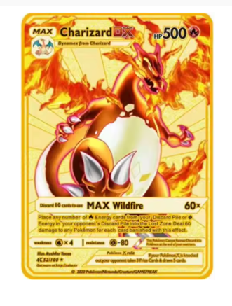 English Anime Monster Metal Trading Cards – Vmax Shiny Gold Foil Collection Cards, Premium Battle Game Card Set for Kids & Collectors Gift