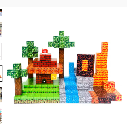 500PCS Magnetic Building Blocks Mine World Set – Montessori STEM Magnet Cube Construction Kit, Educational Sensory Toy Gift for Kids Boys & Girls