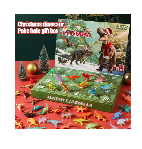 Advent Calendar 2025 Dinosaur Toys – 24 Days Christmas Countdown Calendar with 24 Different Dinosaur Figurines, Holiday Surprise Gift Set for Kids