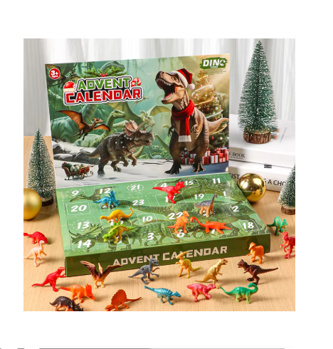 Advent Calendar 2025 Dinosaur Toys – 24 Days Christmas Countdown Calendar with 24 Different Dinosaur Figurines, Holiday Surprise Gift Set for Kids