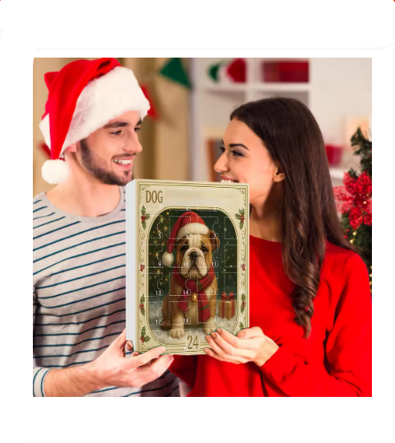 24 Days Dog Advent Calendar with 2D Acrylic Charms – Christmas Countdown Ornament Set, Cute Puppy Charms for Kids, Pet Lovers, Window & Backpack Decoration