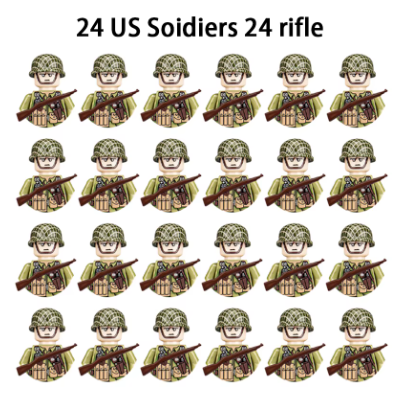 WWII Infantry Soldier Military Model – Mini Gun & Weapon Building Block Toy Set, Army Action Figure Construction Kit for Kids