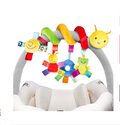 Baby Hanging Car Seat & Stroller Toy – Plush Activity Spiral with BB Squeaker & Rattle, Sensory Travel Toy for Newborns & Infants