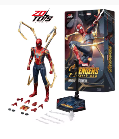 1/10 Scale Red & Gold Spider Superhero Action Figure – Movie-Inspired Peter Parker Model, Articulated Adult Collectible Toy
