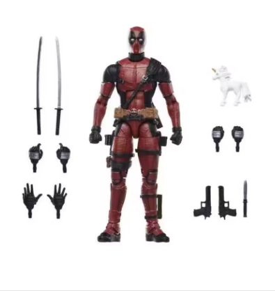 6-Inch Red Mercenary Action Figure – Jointed Superhero Model for Collection, Display & Gift