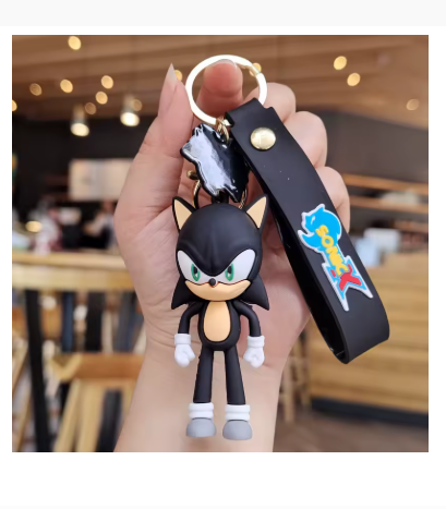 Cartoon Super Sonic Keychain – Game Character Hedgehog Action Doll Pendant, Creative Toy Keyring for School Bags, Backpacks & Keys, Gift for Boys