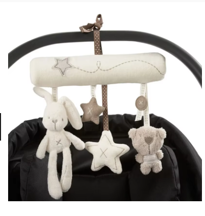 2025 New Hanging Rabbit Baby Toy – Plush Hand Bell Stroller & Car Seat Activity Toy, Soft Crib Mobile Gift for Newborns