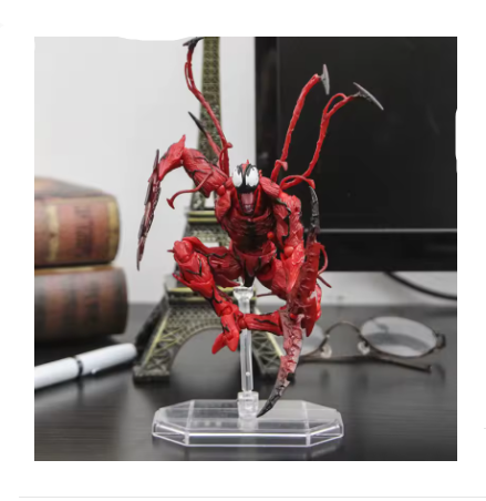 Amazing Yamaguchi Carnage & Venom Action Figure – Joint Movable Superhero Model with Interchangeable Face Parts, Collectible Toy Gift