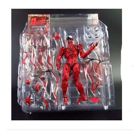 Amazing Yamaguchi Carnage & Venom Action Figure – Joint Movable Superhero Model with Interchangeable Face Parts, Collectible Toy Gift