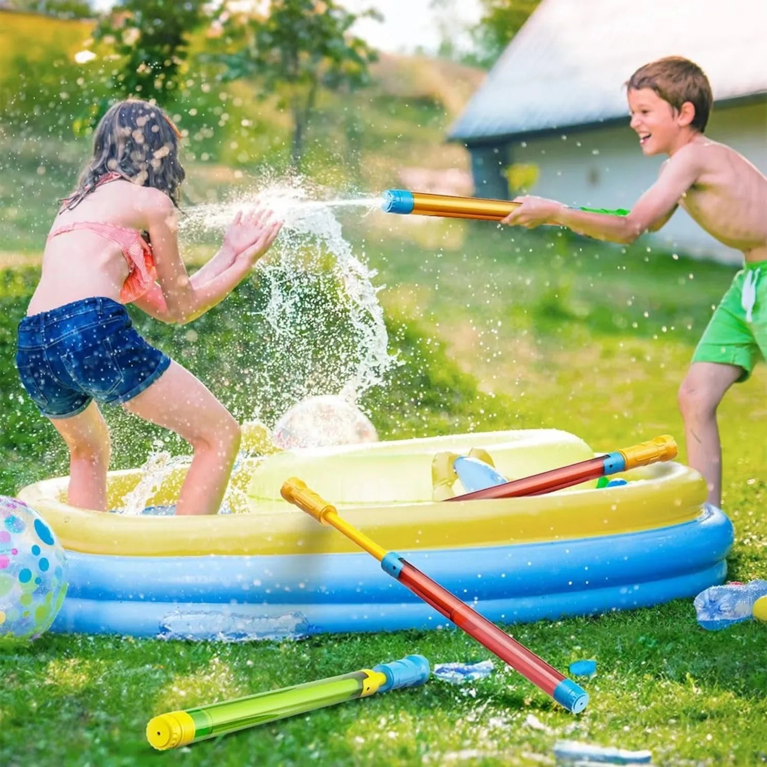 6 Pack Powerful Water Toy Guns, 16.5 Inch High Capacity Squirt Guns for Kids & Adults, Summer Swimming Pool Beach Sand Water Fighting Toys, Party Favors