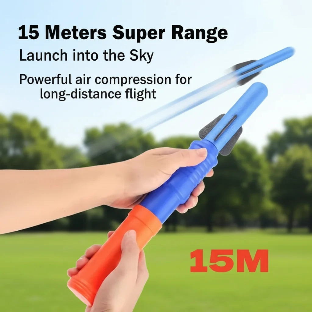 Rocket Launcher for Kids, 12 Foam Rockets, Launch up to 100+ft, Outdoor Outside Backyard Toys for Boys & Girls, Birthday Gift Toys for Kids Boys Girls Age 3 4 5 6 7 8 Years Old