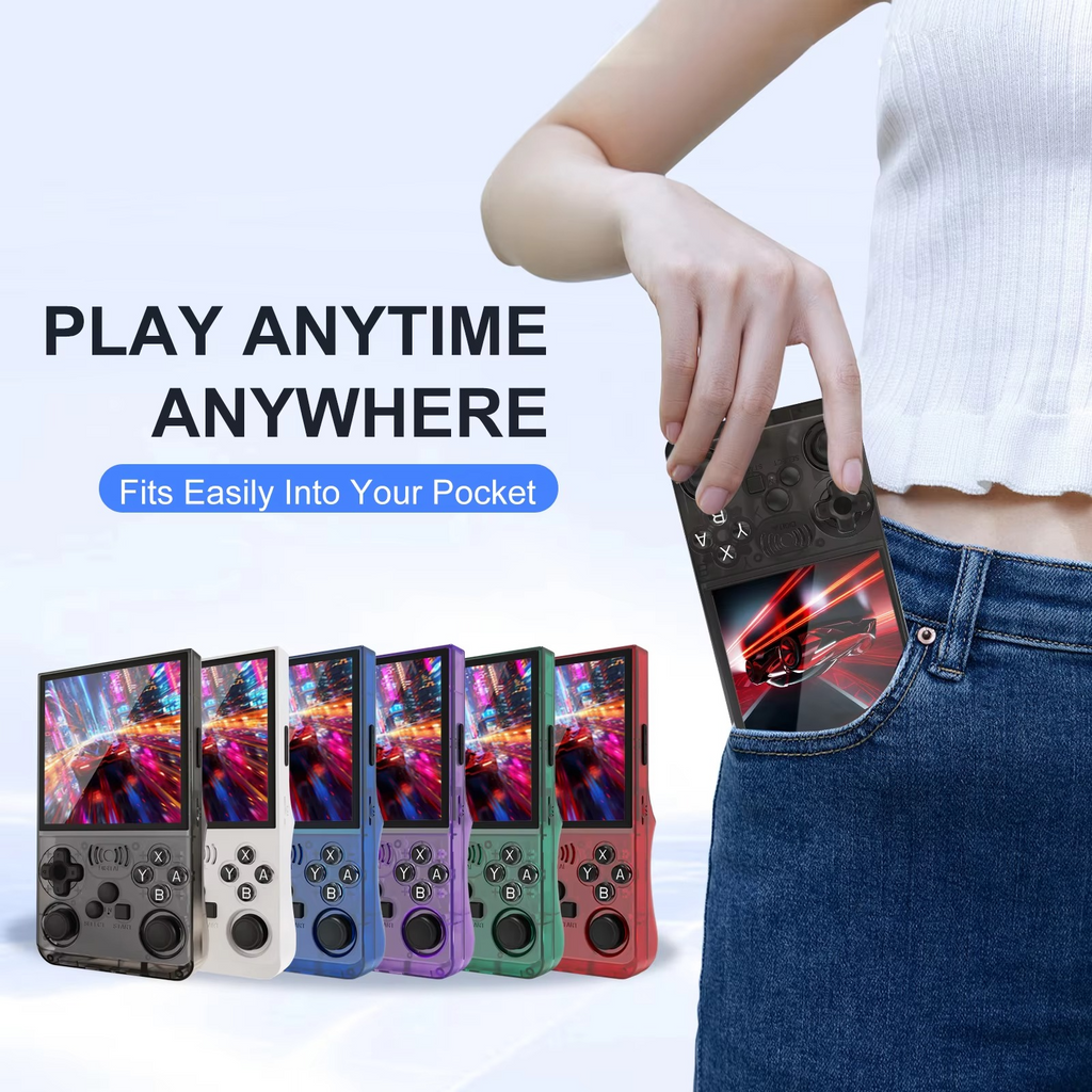 Handheld Game Console, 4.0-Inch IPS 720×720 Screen, 15,000+ Built-In Classic Games, Linux Portable Gaming Console with Dual Hall Joysticks, 3500mAh Battery