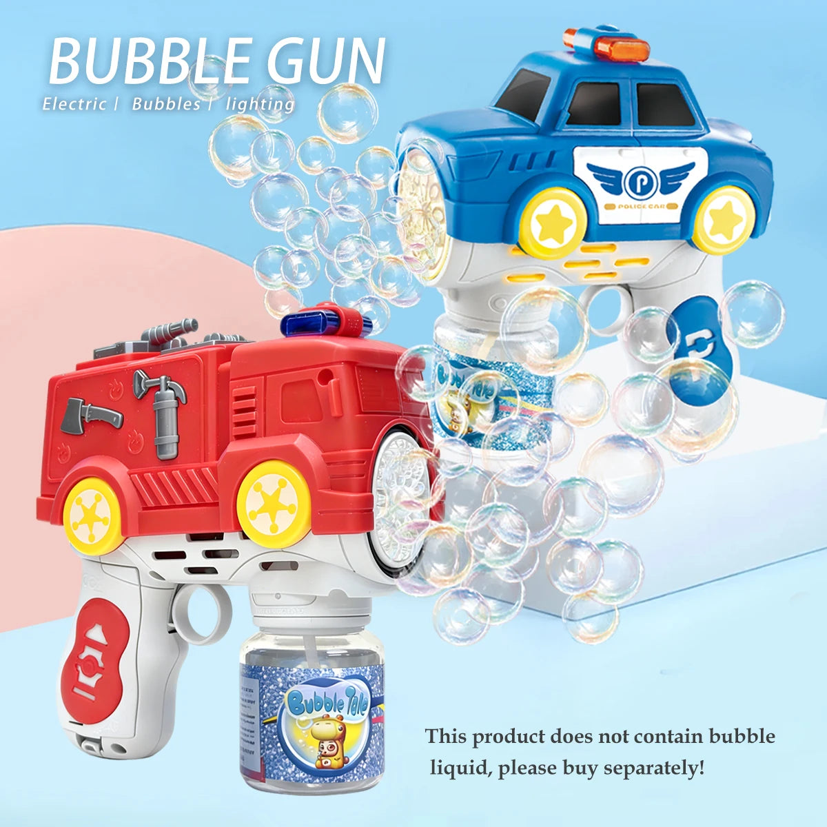 Bubble Gun Machine for Kids, Automatic Bubbles Toys Summer Outdoor Playing with LED Light Gifts not include bubble liquid