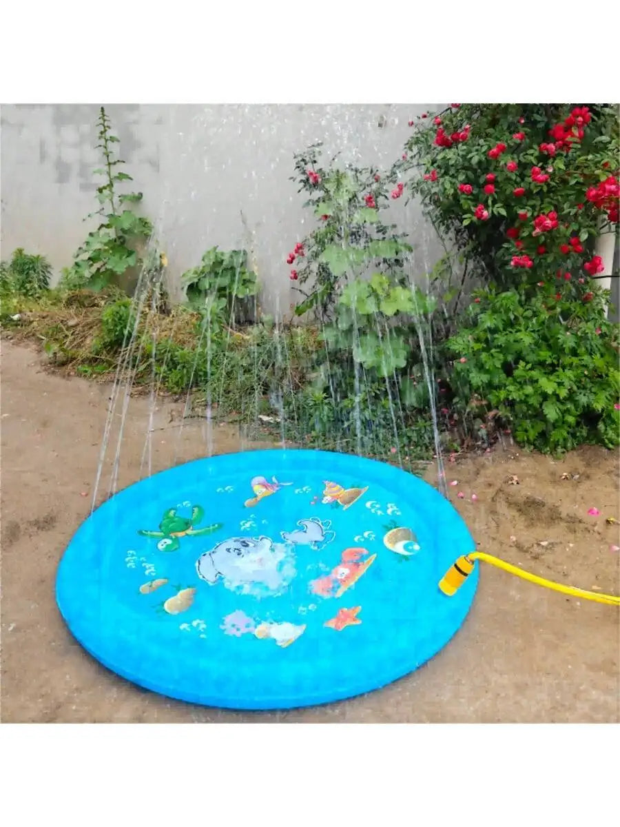 Splash Pad for Dogs & Kids - Anti-Slip Dog Pool for Large Dogs, 0.58 mm Thickened Durable Outdoor Water Play Mat, Summer Sprinkler Toy for Backyard