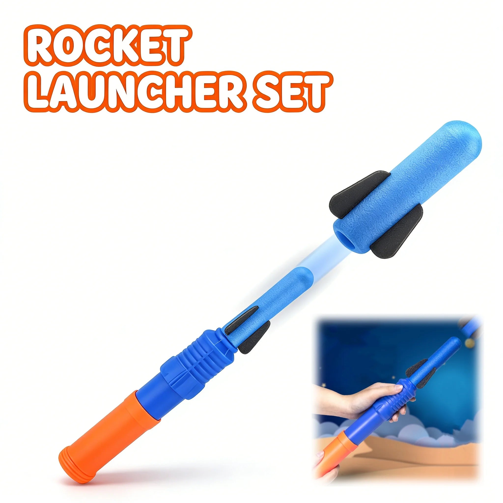 Rocket Launcher for Kids, 12 Foam Rockets, Launch up to 100+ft, Outdoor Outside Backyard Toys for Boys & Girls, Birthday Gift Toys for Kids Boys Girls Age 3 4 5 6 7 8 Years Old