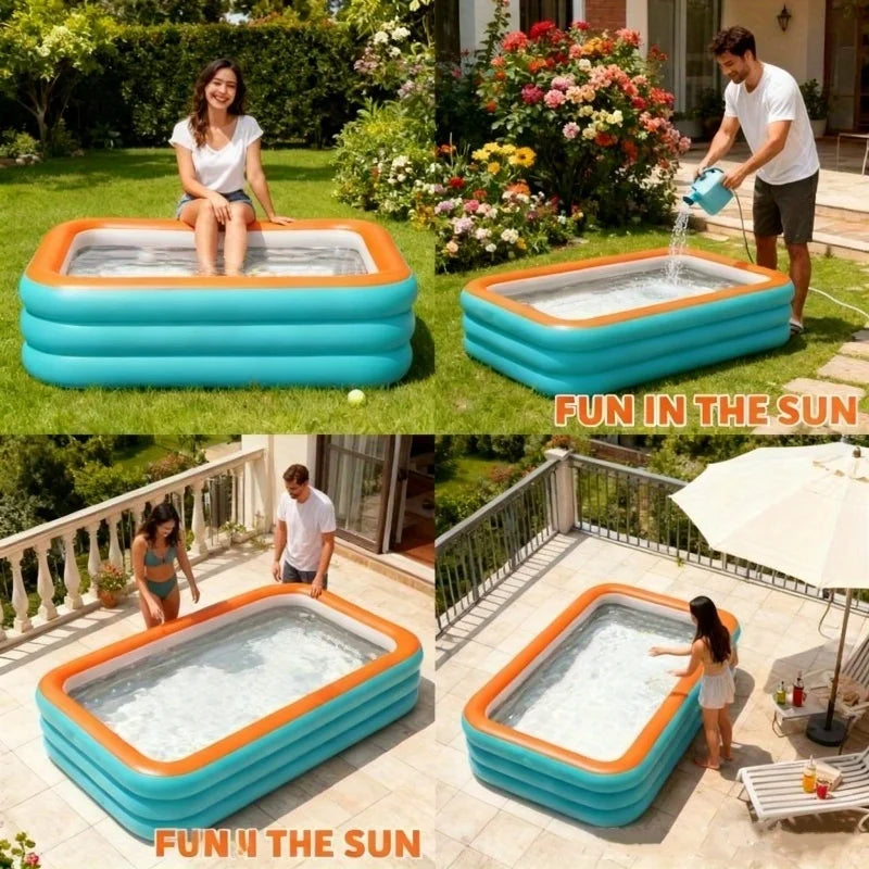 Inflatable Pool for Kids and Adults, Swimming Pool for Toddlers, Outdoor, Garden, Backyard, Summer Water Party