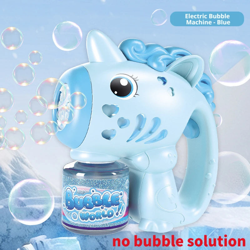 Unicorn Bubble Machine Wand Gifts for Kids Toddlers Age 1 2 3 4 5 6 7 8 Years Old Birthday Party Unique Cute Baby Outdoor Outside Summer Toy Easter Day Game for Little Girl Boy
