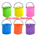 Foldable Pail Bucket, 2L Silicone Collapsible Beach Toys Bucket for Kids, Multi Purpose for Fun Summer Activities, Camping Gear, Beach Essentials