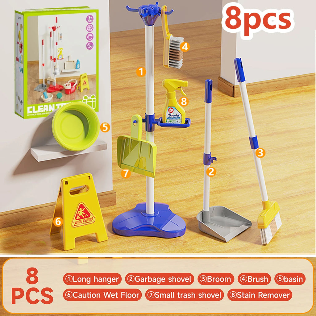 Kids Cleaning Set, Make Chores Fun! Real Working Toddler Cleaning Toy with Mini Spray Mop & Broom Dustpan Set, Pretend Play Montessori Housekeeping Toys, Ideal Gift for Girls Boys Age 3+
