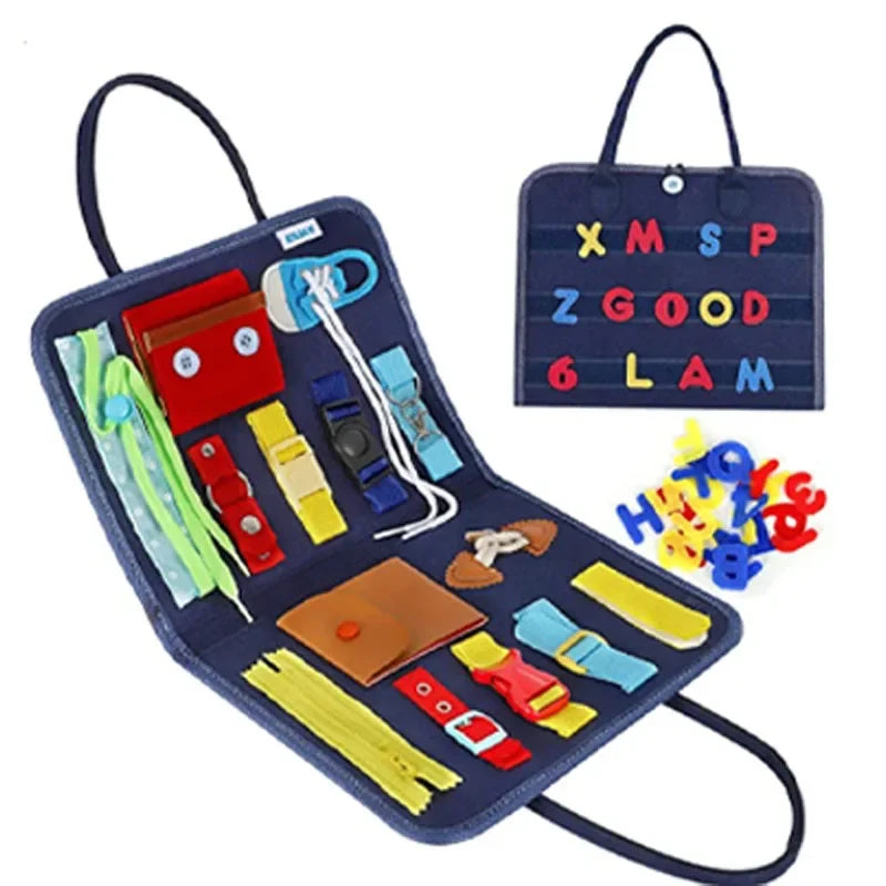 Toddler Busy Board Montessori Toys for Boys, Sensory Book Educational Activities for Learning Fine Motor Skills, Birthday Gifts for Boys Toddlers