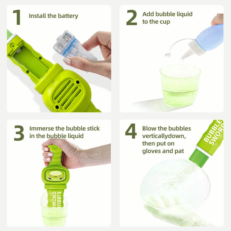 Smoke Bubble Machine for Kids, Magic Smoke Bubble Wand with Gloves, Elastic Bubble Fog Wand, Colorful Bubble Machine with Smoke
