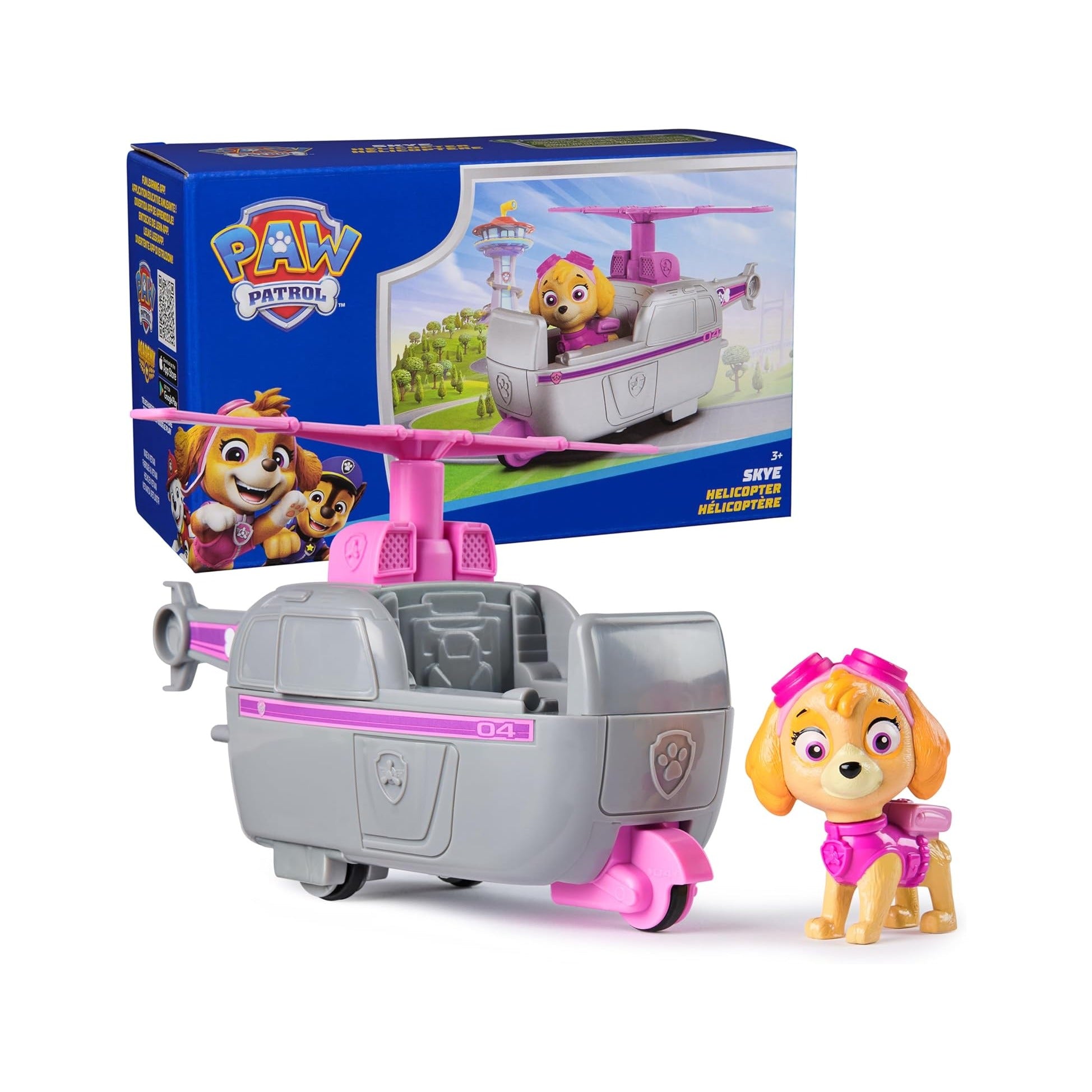 Skye’s Helicopter, Toy Vehicle with Collectible Action Figure, Sustainably Minded Kids Toys for Boys & Girls Ages 3 and Up