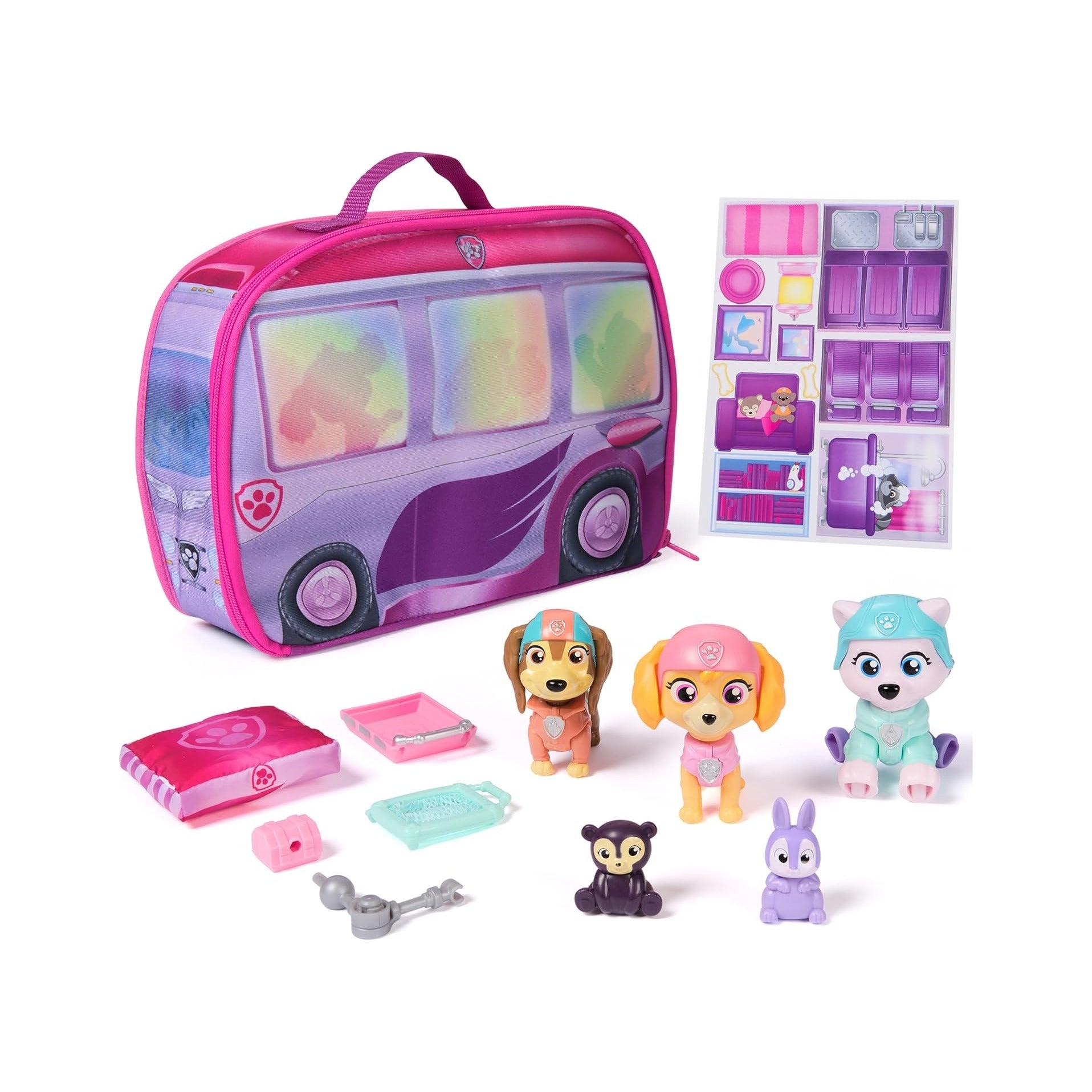 Skye's World Pupcation Rescue Set with Skye, Everest & Liberty Bobble Head Toy Figures & RV Camper, Kids Toys for Boys & Girls Ages 3 & Up