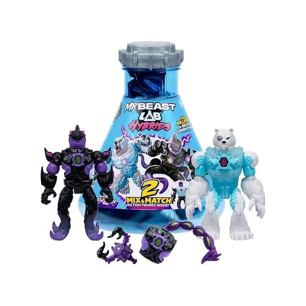 Hybrids Multi Pack, Reveal Different Hybrid Parts To Create 2 Mix & Match Action Figures, Plus Parts Of The Golden Panther Dragon, Fuse Millions Of Beast Combinations - Shark VS Polar Bear