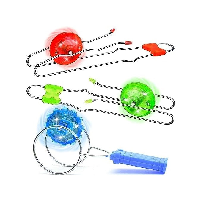 Stocking Stuffers for Kids Toys Boys 3pcs Light Up Gyro Wheel Toy Birthday Gifts for Men, Magic Rail Twirler Magnetic Yoyo Spinner Sensory Fidget Toys for Kids Ages 3-5-7 4-8-12 Year Old Boys & Adults